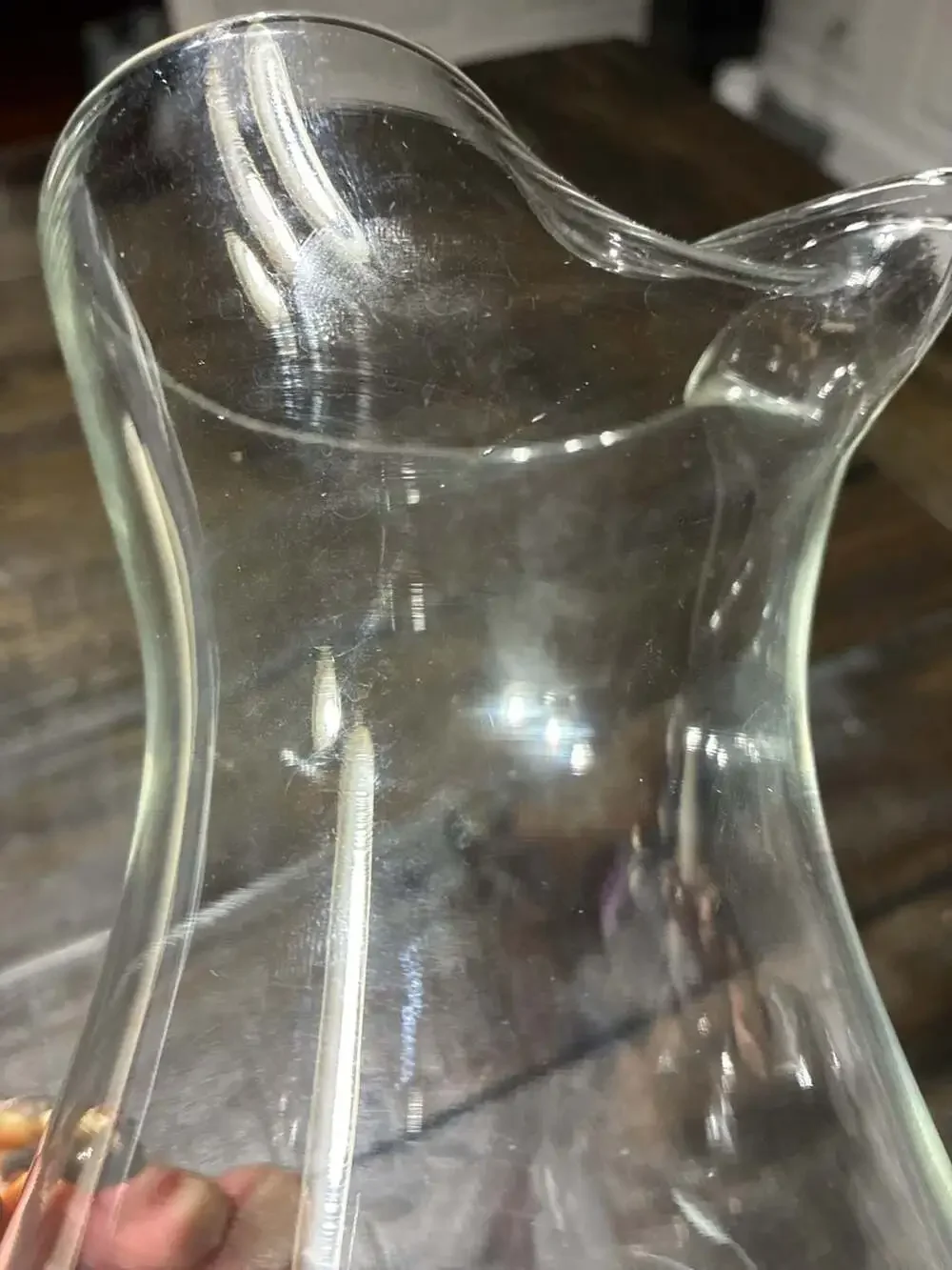 Vtg Princess House Heritage Glass Pitcher 72oz Etched Floral Ice Lip 10 - read d
